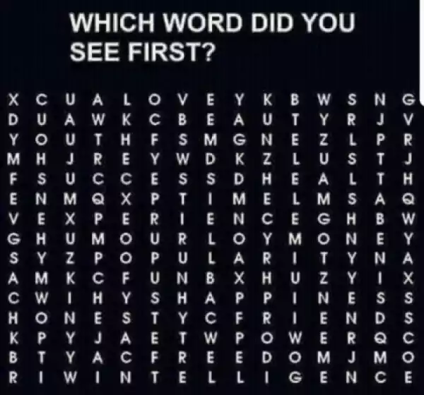 Which word do you see first?